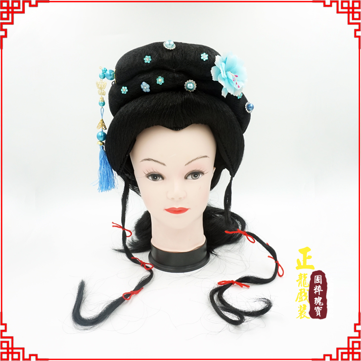 南宁戏剧服装京剧越剧小旦花旦丫鬟假发 小姐头套